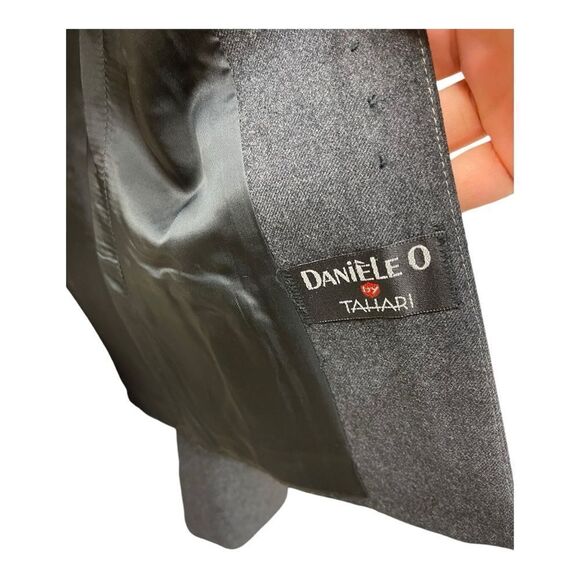 Vintage Tahari Gray Blazer Wool Mandarin Collar Size 4 Puff Sleeves - Picture 3 of 8